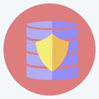 Icon Secured Backup. suitable for data analytics symbol. flat style. simple design editable. design template vector. simple symbol illustration vector