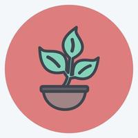 planta de icono. adecuado para el símbolo de primavera. estilo compañero de color. diseño simple editable. vector de plantilla de diseño. ilustración de símbolo simple