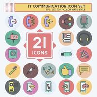 IT Communication Icon Set. suitable for Education symbol. color mate style. simple design editable. design template vector. simple symbol illustration vector