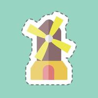 Sticker line cut Windmill. suitable for Garden symbol. simple design editable. design template vector. simple symbol illustration vector