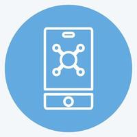 Icon Mobile Marketing. suitable for Education symbol. blue eyes style. simple design editable. design template vector. simple symbol illustration vector
