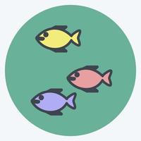 Icon Small Fish. suitable for Sea symbol. color mate style. simple design editable. design template vector. simple symbol illustration vector