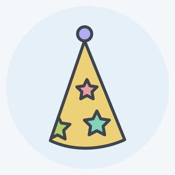 Icon Party Hat II. suitable for party symbol. color mate style. simple design editable. design template vector. simple symbol illustration vector