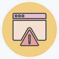 Icon Warning on Browser. suitable for User Interface symbol. color mate style. simple design editable. design template vector. simple symbol illustration vector