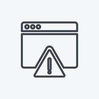 Icon Warning on Browser. suitable for User Interface symbol. line style. simple design editable. design template vector. simple symbol illustration vector