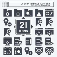 User Interface Icon Set. suitable for Web Interface symbol. glyph style. simple design editable. design template vector. simple symbol illustration vector