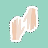 Sticker line cut Gloves. suitable for Spring symbol. simple design editable. design template vector. simple symbol illustration vector