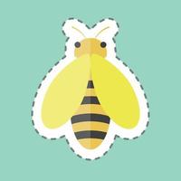 pegatina línea corte abeja. adecuado para el símbolo animal. diseño simple editable. vector de plantilla de diseño. ilustración de símbolo simple