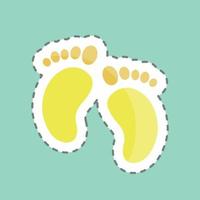 Sticker line cut Baby Feet. suitable for Baby symbol. simple design editable. design template vector. simple symbol illustration vector
