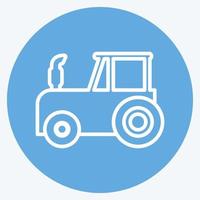 Icon Tractor. suitable for Garden symbol. blue eyes style. simple design editable. design template vector. simple symbol illustration vector