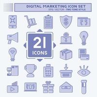 Digital Marketing Icon Set. suitable for Web Interface symbol. two tone style. simple design editable. design template vector