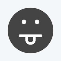 Icon Emoticon Tongue. suitable for Emoticon symbol. glyph style. simple design editable. design template vector. simple symbol illustration vector
