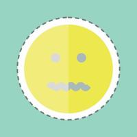 Sticker line cut Emoticon Annulled. suitable for Emoticon symbol. simple design editable. design template vector. simple symbol illustration vector