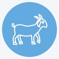 Icon Goat. suitable for Garden symbol. blue eyes style. simple design editable. design template vector. simple symbol illustration vector