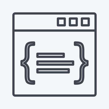 código de icono adecuado para el símbolo de programación. estilo de línea diseño simple editable. vector de plantilla de diseño. ilustración de símbolo simple