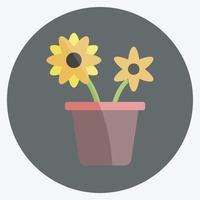 Icon Flower Pot. suitable for Spring symbol. flat style. simple design editable. design template vector. simple symbol illustration vector