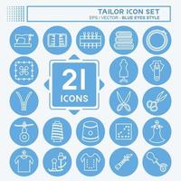 Tailor Icon Set. suitable for Tailor symbol. blue eyes style. simple design editable. design template vector. simple symbol illustration vector