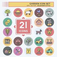 Garden Icon Set. suitable for Education symbol. color mate style. simple design editable. design template vector. simple symbol illustration vector