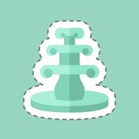 Sticker line cut Fountain. suitable for Home symbol. simple design editable. design template vector. simple symbol illustration vector