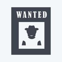 Icon Wanted Poster. suitable for Wild West symbol. glyph style. simple design editable. design template vector. simple symbol illustration vector