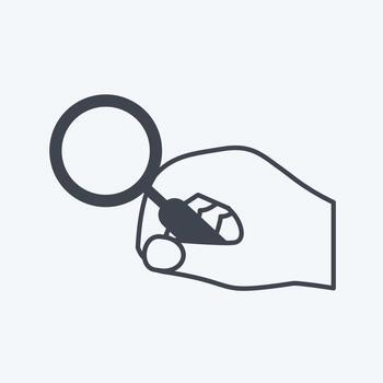 Icon Holding Magnifier. suitable for Hand Actions symbol. glyph style. simple design editable. design template vector. simple symbol illustration vector