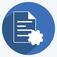 Icon Document Settings. suitable for Programming symbol. long shadow style. simple design editable. design template vector. simple symbol illustration vector