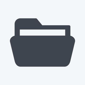 Icon Folder 2. suitable for Web Interface symbol. glyph style. simple design editable. design template vector. simple symbol illustration vector