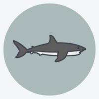 tiburón icono. adecuado para el símbolo animal. estilo compañero de color. diseño simple editable. vector de plantilla de diseño. ilustración de símbolo simple