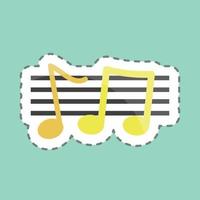 Sticker line cut Music Staff. suitable for music symbol. color mate style. simple design editable. design template vector. simple symbol illustration vector