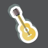 pegatina de guitarra. adecuado para el símbolo de la música. estilo compañero de color. diseño simple editable. vector de plantilla de diseño. ilustración de símbolo simple