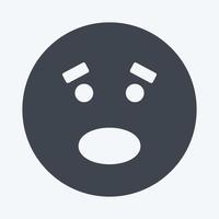 Icon Emoticon Scared. suitable for Emoticon symbol. glyph style. simple design editable. design template vector. simple symbol illustration vector