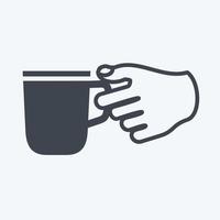 Icon Holding Coffee Cup. suitable for Hand Actions symbol. glyph style. simple design editable. design template vector. simple symbol illustration vector