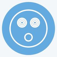 Icon Emoticon Shocked. suitable for Emoticon symbol. blue eyes style. simple design editable. design template vector. simple symbol illustration vector