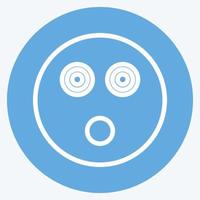 Icon Emoticon Shocked. suitable for Emoticon symbol. blue eyes style. simple design editable. design template vector. simple symbol illustration vector