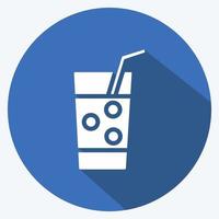 Icon Fizzy Water. suitable for Drink symbol. long shadow style. simple design editable. design template vector