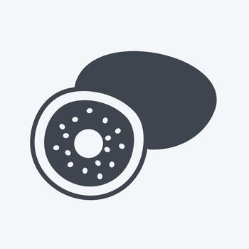Icon Kiwi. suitable for Fruits and Vegetables symbol. glyph style. simple design editable. design template vector. simple symbol illustration vector