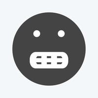 Icon Emoticon Grinning. suitable for Emoticon symbol. glyph style. simple design editable. design template vector. simple symbol illustration vector