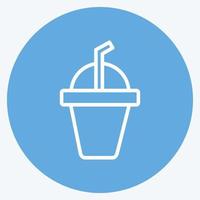 icono frappe congelado. adecuado para el símbolo de bebida. estilo de ojos azules. diseño simple editable. vector de plantilla de diseño. ilustración de símbolo simple