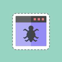 Sticker line cut Bug in Application. suitable for Programming symbol. simple design editable. design template vector. simple symbol illustration vector