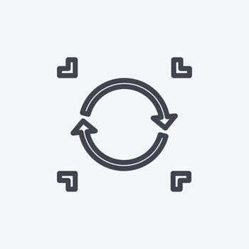 sincronización de datos de iconos. adecuado para el símbolo de análisis de datos. estilo de línea diseño simple editable. vector de plantilla de diseño. ilustración de símbolo simple