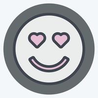 Icon Emoticon Love. suitable for Emoticon symbol. color mate style. simple design editable. design template vector. simple symbol illustration vector