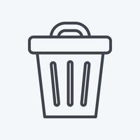 Icon Waste Bin. suitable for Community symbol. line style. simple design editable. design template vector. simple symbol illustration vector