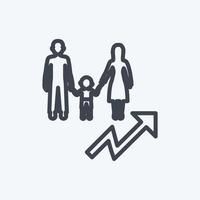 Icon Population Growth. suitable for Community symbol. line style. simple design editable. design template vector. simple symbol illustration vector