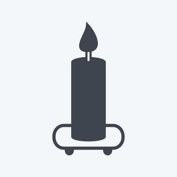 Icon Candle on Shelf. suitable for Spa symbol. glyph style. simple design editable. design template vector. simple symbol illustration vector