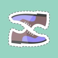 Sticker line cut Pair of Shoes. suitable for men accessories symbol. simple design editable. design template vector. simple symbol illustration vector