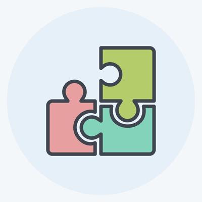 Icon Puzzle pieces. suitable for Toy symbol. color mate style. simple design editable. design template vector. simple symbol illustration