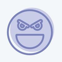 Icon Emoticon Evil. suitable for Emoticon symbol. two tone style. simple design editable. design template vector. simple symbol illustration vector