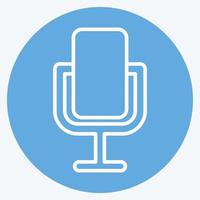 Icon Microphone. suitable for Education symbol. blue eyes style. simple design editable. design template vector. simple symbol illustration vector