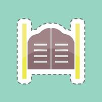 Sticker line cut Doors. suitable for Wild West symbol. simple design editable. design template vector. simple symbol illustration vector