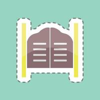 puertas de corte de línea de etiqueta. adecuado para el símbolo del salvaje oeste. diseño simple editable. vector de plantilla de diseño. ilustración de símbolo simple